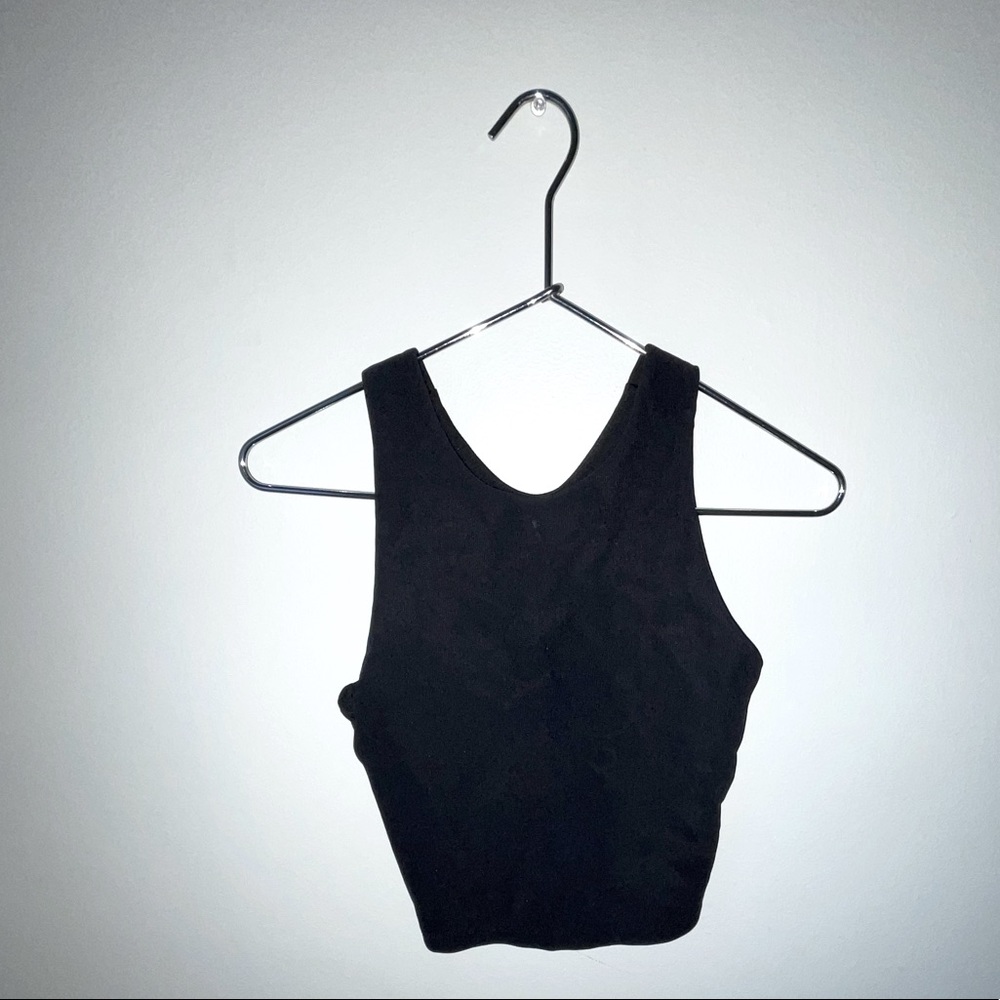 Black Crop Racerback Workout Top